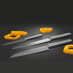 Salter Professional 3 Piece Steel Knife Set Carving & Santoku Paring Knife