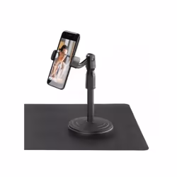 NTEMPO EE7166BLKSTKEU7 3-in-1 Kit, Compact Folding Laptop Riser 5 Levels, Extendable Phone Holder Desk Pad 80cm College/School Home Office Accessories