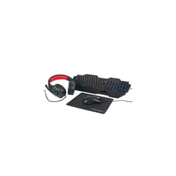 EE7223STKUK7 Quest Gaming Set, Backlit Keyboard, Microphone Headset, Precision Mouse & Mousepad, Colourful LED Lights, USB Connectivity, 4 in 1,