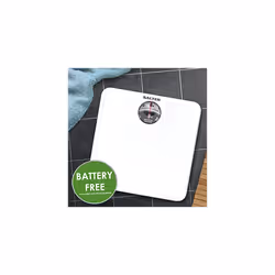 489JS WHDR Mechanical Bathroom Scale â Analogue Body Weighing Scale, Classic Fitness Scale, 133kg Capacity, Easy Read Display with Magnifying Lens,