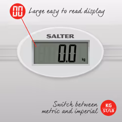 9018S SV3R Glass Electronic Bathroom Scale - 180 KG Maximum Capacity, Easy to Read LCD Display, Tap to Start, Large Toughened Glass Platform,