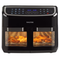 Salter EK5668GW Dual View Air Fryer Oven â XL Multi-Cooker with 12L Capacity, Add Divider for 5L Dual Cooking, Removable Ea ...