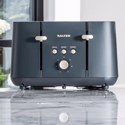 EK5565BGRY 4-Slice Toaster- Marino Modern Finish, Removable Crumb Tray Included, 7 Levels of Variable Browning, Self-Centring Bread Guides,