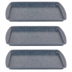 COMBO-8615A Nightfall Stone 38 cm Baking Tray Set - Set of 3 Non-Stick Oven Tray, Oven Safe Up to 220C, Oven Sheet for Biscui ...