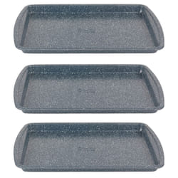 COMBO-8615A Nightfall Stone 38 cm Baking Tray Set - Set of 3 Non-Stick Oven Tray, Oven Safe Up to 220C, Oven Sheet for Biscuits, Cookies & Chips,