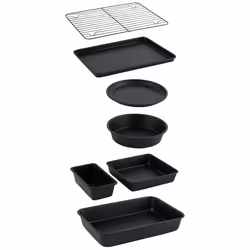 BW12572EU7 Bakes Stackable 7 Piece Bakeware Set â Non-Stick With Baking Tray, Cake Tin, Tart Tin, Loaf Pan, Brownie Pan, Ro ...