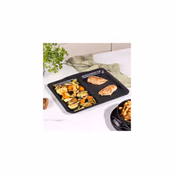 BW12808EU7 Megastone 40 cm Split Baking Tray â Non-Stick Oven Tray with 2 Compartments for Multipurpose Cooking, Durable Carbon Steel Ovenware, Easy