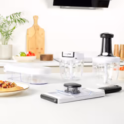 BW12925EU7 2 in 1 Mandoline Slicer â Multifunctional Vegetable Chopper, Interchangeable Stainless-Steel Blades, Food Slicer with Finger Guard,