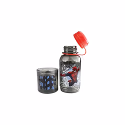Boys Spider-Man plastic Double-fisted Snack water Bottle Black/Red