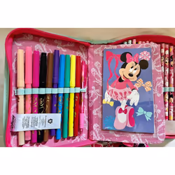 Minnie Mouse Zip Stationary Colour Pencil Marker case Set 30 pc School