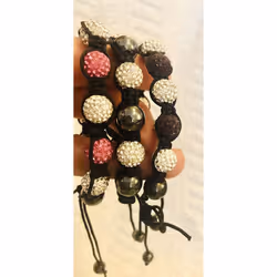 N/A Shambala Shamballa Style bracelet / band, Crystal beads - set of 3