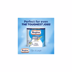 Regina Blitz Plus Household Towel ? 8 Rolls per Pack, 80 Sheets Per Roll, 3 Ply, Triple Layered Strength, Household Paper Towels Made with Virgin