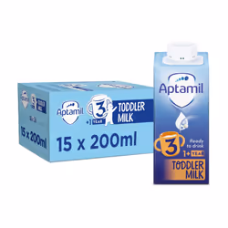Aptamil 3 Toddler Baby Milk Ready to Use Liquid Formula, 1-3 Years, 200ml (Pack of 15),package may vary