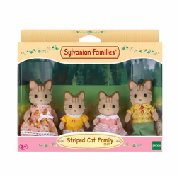 Sylvanian Families Striped Cat Family, 3 yr(s), Assorted colours, Polystyrene, Plastic, Acrylonitrile butadiene styrene (ABS)