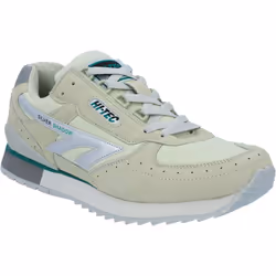 ) Hi-Tec Silver Shadow OG PU Suede Men's Silver/Grey/Green Trainers - Silver, 9 (Adults'