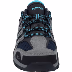 ) Hi-Tec Corzo Low PU Suede Women's Cool Grey/Navy Blue/Curacao Hiking Boots - Grey, 6 (Adults'