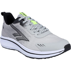 ) Hi-Tec Santorini Polyester Men's Cool Grey/Black/Acid Lime Trainers - Grey, 9 (Adults'