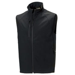 Russell Mens 3 Layer Soft Shell Gilet Jacket - XS, Black