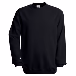 B&C Unisex Set In Modern Cut Crew Neck Sweatshirt - 3XL, Black