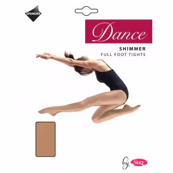Silky Girls Dance Shimmer Full Foot Tights (1 Pair) - 9-11 Years, Toast