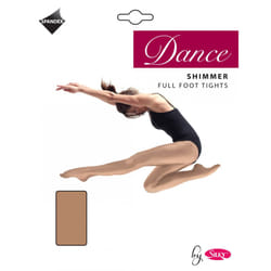 Silky Girls Dance Shimmer Full Foot Tights (1 Pair) - 9-11 Years, Toast