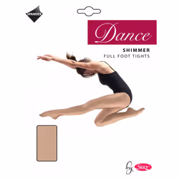 Silky Girls Dance Shimmer Full Foot Tights (1 Pair) - 11-13 Years, Light Toast