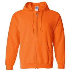 Gildan Heavy Blend Unisex Adult Full Zip Hooded Sweatshirt Top - S, Safety Orange
