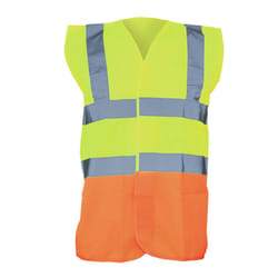 Yoko Unisex Premium Hi-Vis Waistcoat Vest / Jacket - 2XL, Hi Vis Yellow/Orange