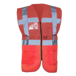 Yoko Hi-Vis Premium Executive/Manager Waistcoat / Jacket - 2XL, Red
