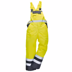 Portwest Unisex Contrast Hi Vis Bib And Brace Coveralls - Unlined (S488) / Workwear - S, Yellow/ Navy