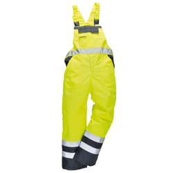 Portwest Unisex Contrast Hi Vis Bib And Brace Coveralls - Unlined (S488) / Workwear - S, Yellow/ Navy