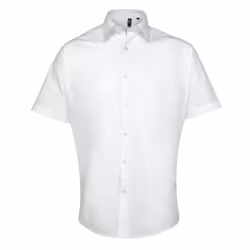 Premier Mens Supreme Heavy Poplin Short Sleeve Work Shirt - 17.5, White