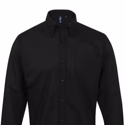 Premier Mens Signature Oxford Long Sleeve Work Shirt - 18, Black