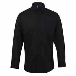 Premier Mens Signature Oxford Long Sleeve Work Shirt - 19, Black