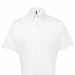 Premier Mens Signature Oxford Short Sleeve Work Shirt - 16, White