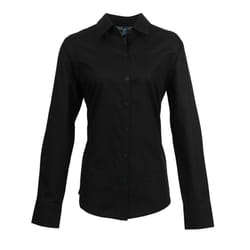 Premier Womens/Ladies Signature Oxford Long Sleeve Work Shirt - 14, Black