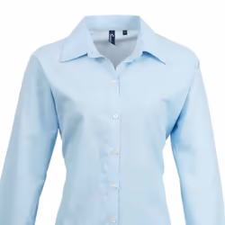 Premier Womens/Ladies Signature Oxford Long Sleeve Work Shirt - 18, Light Blue