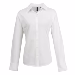 Premier Womens/Ladies Signature Oxford Long Sleeve Work Shirt - 20, White