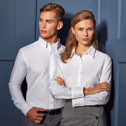 Premier Womens/Ladies Signature Oxford Long Sleeve Work Shirt - 20, White