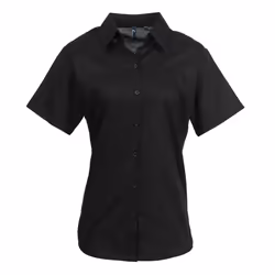 Premier Womens/Ladies Signature Oxford Short Sleeve Work Shirt - 12, Black