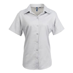 Premier Womens/Ladies Signature Oxford Short Sleeve Work Shirt - 20, Silver