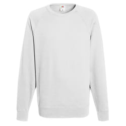 Fruit Of The Loom Mens Lightweight Raglan Sweatshirt (240 GSM) - S, White
