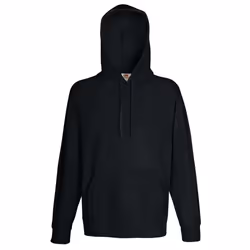Fruit Of The Loom Mens Lightweight Hooded Sweatshirt / Hoodie (240 GSM) - L, Black