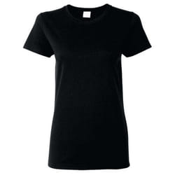 Gildan Ladies/Womens Heavy Cotton Missy Fit Short Sleeve T-Shirt - L, Black