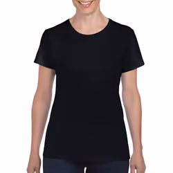 Gildan Ladies/Womens Heavy Cotton Missy Fit Short Sleeve T-Shirt - L, Black
