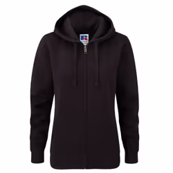 Russell Ladies Premium Authentic Zipped Hoodie (3-Layer Fabric) - XS, Black