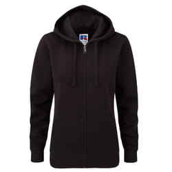 Russell Ladies Premium Authentic Zipped Hoodie (3-Layer Fabric) - XS, Black