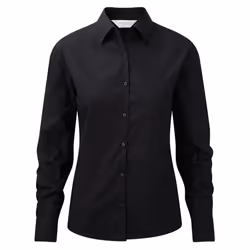Jerzees Ladies/Womens Long Sleeve Pure Cotton Work Shirt - L, Black