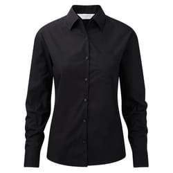 Jerzees Ladies/Womens Long Sleeve Pure Cotton Work Shirt - L, Black