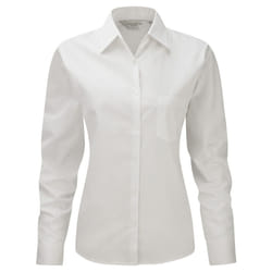 Jerzees Ladies/Womens Long Sleeve Pure Cotton Work Shirt - S, White